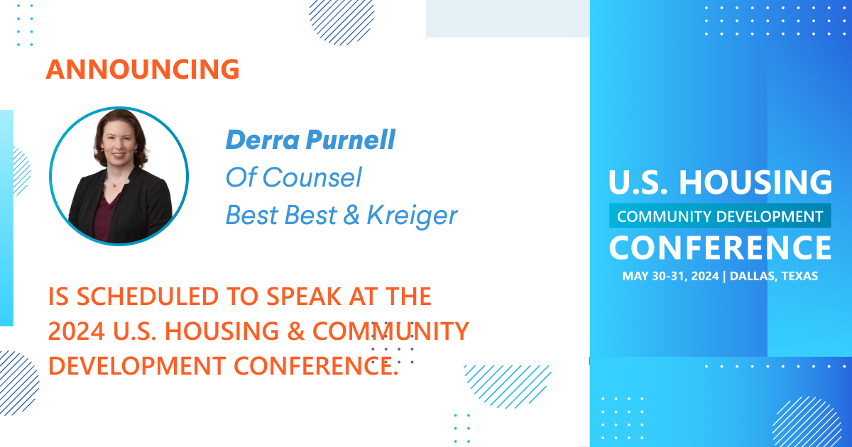 Derra Purnell, Of Counsel at Best Best & Krieger is scheduled to speak at the 2024 Conference
