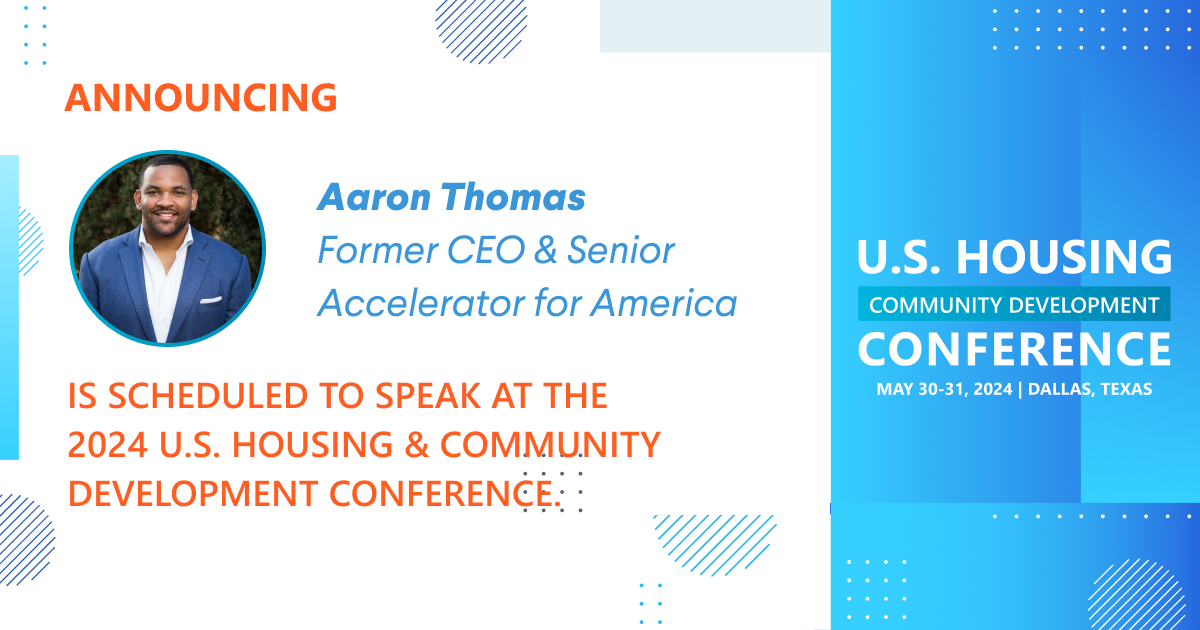 Aaron Thomas, former CEO and Senior Accelerator for America is scheduled to speak at the 2024 Conference