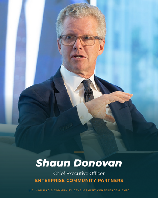 Shaun Donovan speaking at the 2026 conference